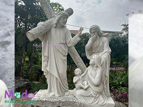 Tượng 14 Chặng Đàng Thánh Giá đá Cẩm Thạch Trắng