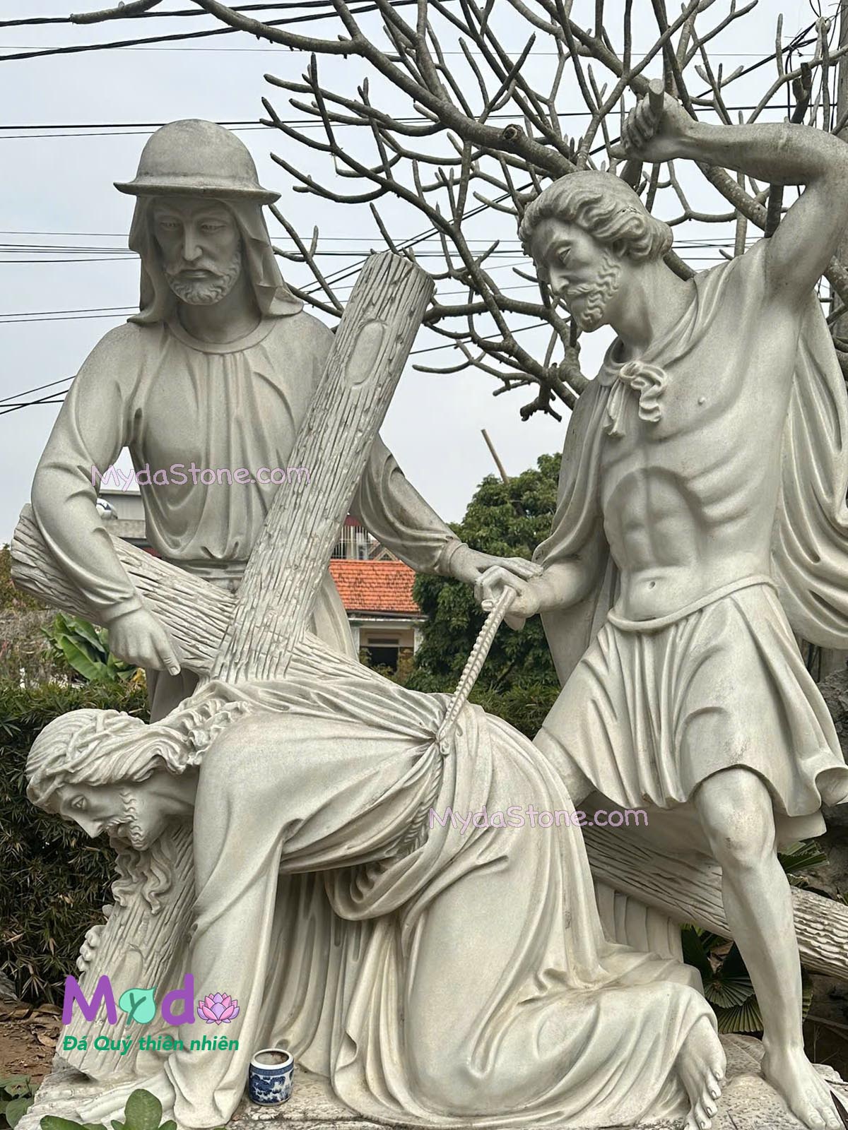 Tượng 14 Chặng Đàng Thánh Giá đá Cẩm Thạch Trắng