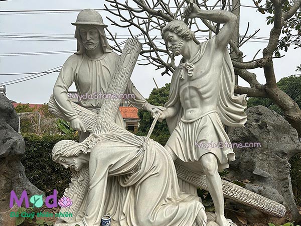 Tượng 14 Chặng Đàng Thánh Giá đá Cẩm Thạch Trắng