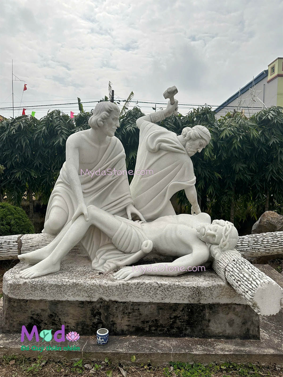 Tượng 14 Chặng Đàng Thánh Giá đá Cẩm Thạch Trắng