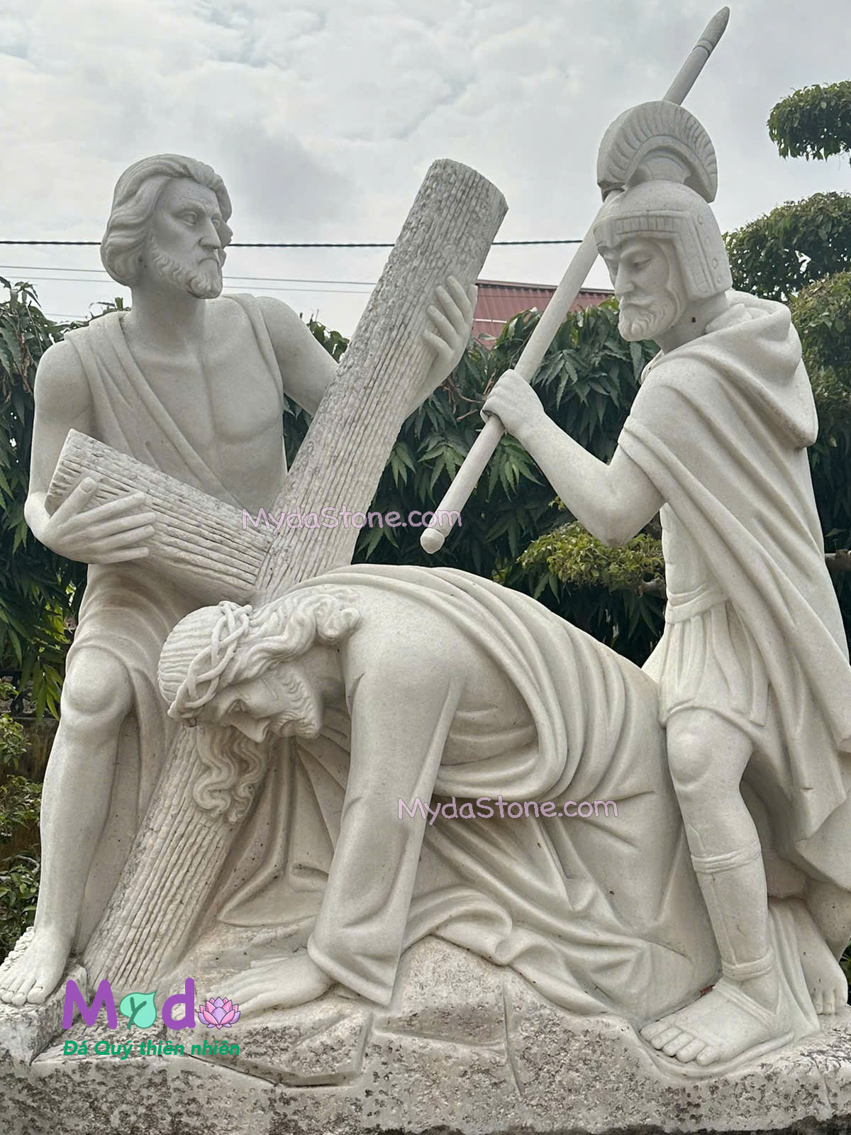 Tượng 14 Chặng Đàng Thánh Giá đá Cẩm Thạch Trắng
