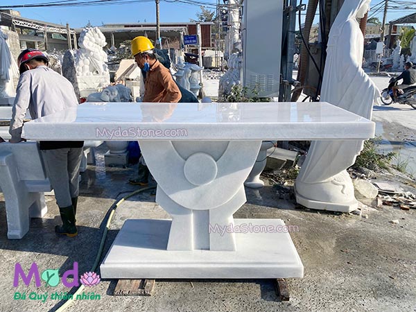 Bàn Lễ Công Giáo đá Cẩm Thạch Trắng
