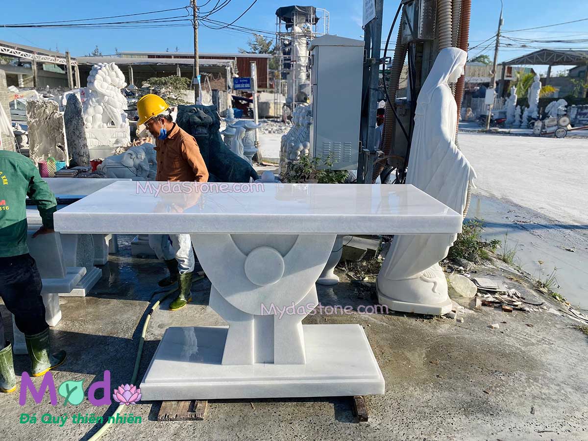 Bàn Lễ Công Giáo đá Cẩm Thạch Trắng