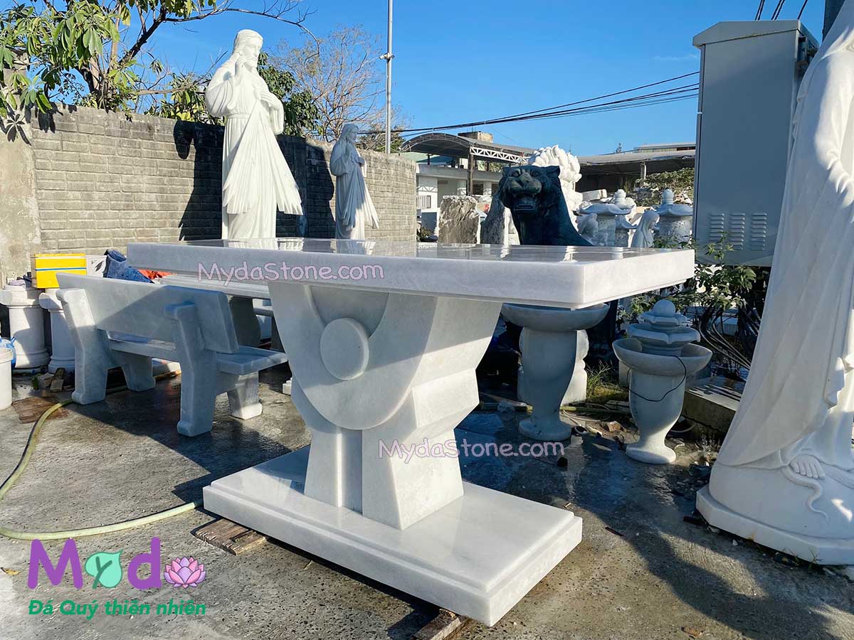 Bàn Lễ Công Giáo đá Cẩm Thạch Trắng