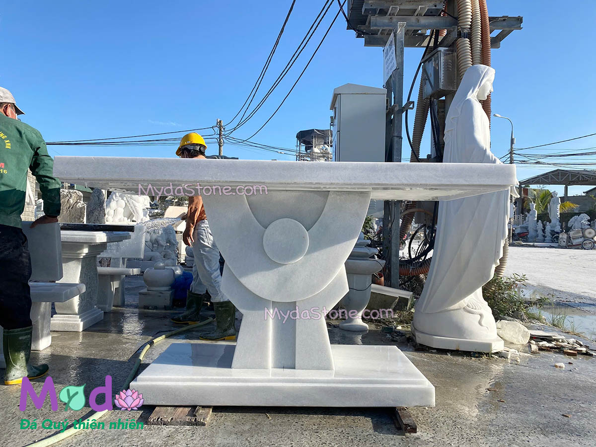 Bàn Lễ Công Giáo đá Cẩm Thạch Trắng