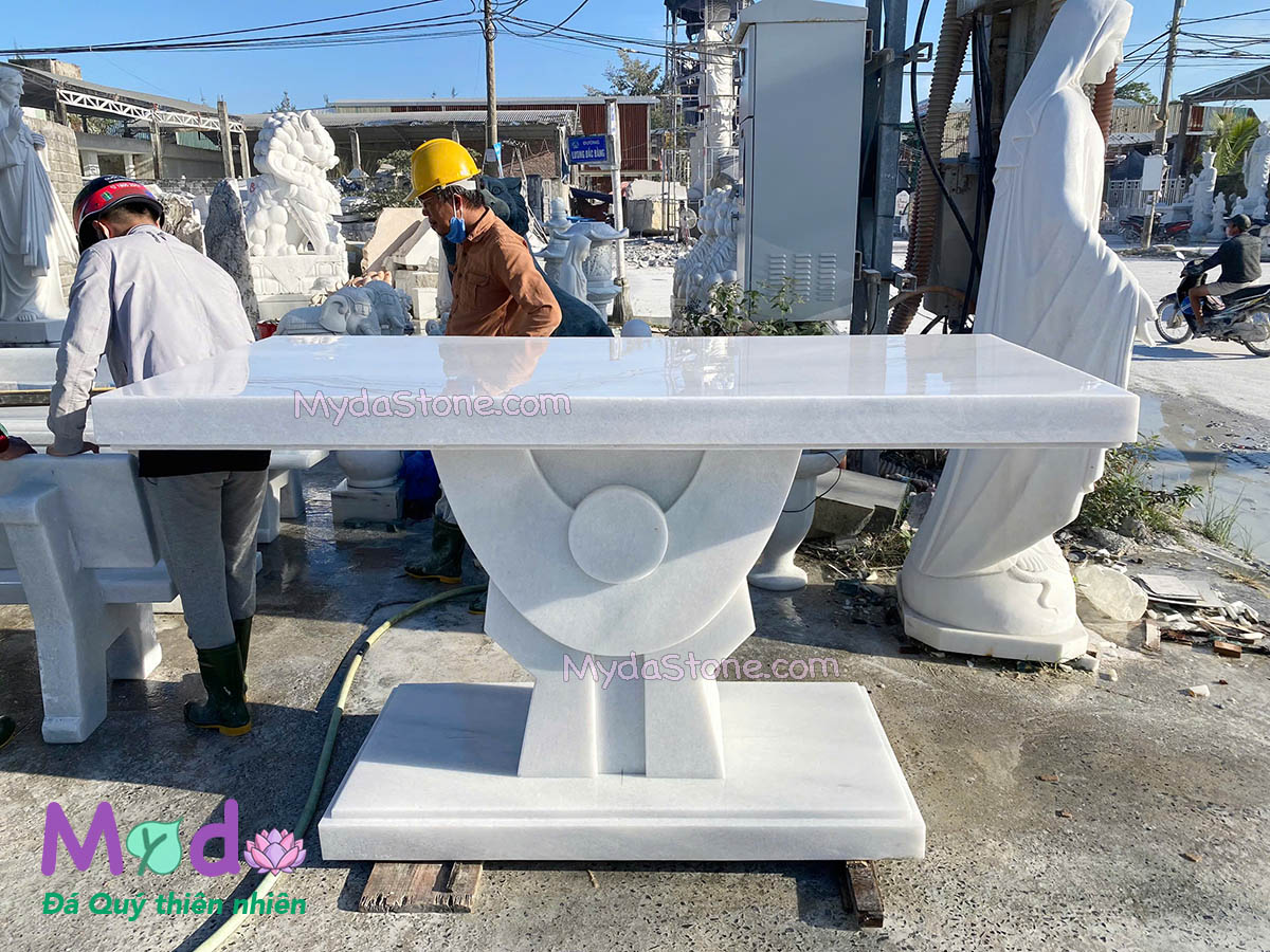 Bàn Lễ Công Giáo đá Cẩm Thạch Trắng