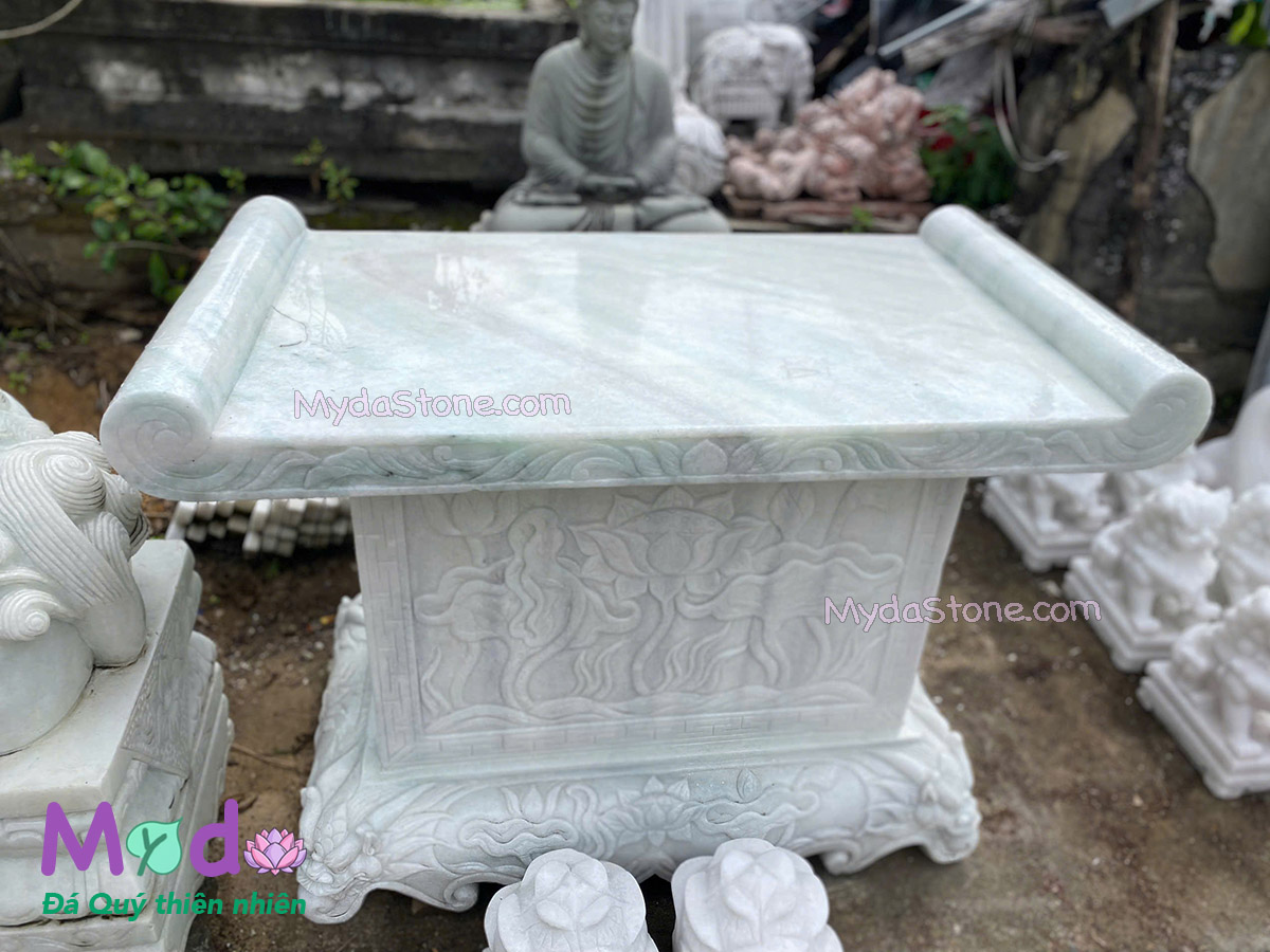 Bàn Thờ Thiên đá Cẩm Thạch Trắng Xanh