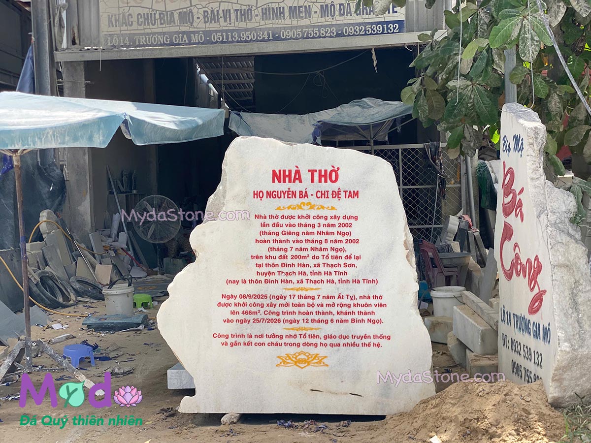 Bảng Hiệu đá Cẩm Thạch Trắng