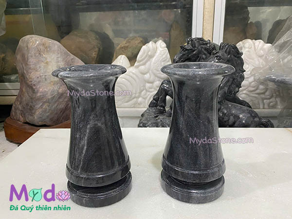 Bình Hoa đá Cẩm Thạch Đen