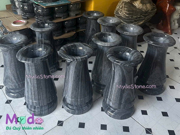 Bình Hoa đá Cẩm Thạch Đen