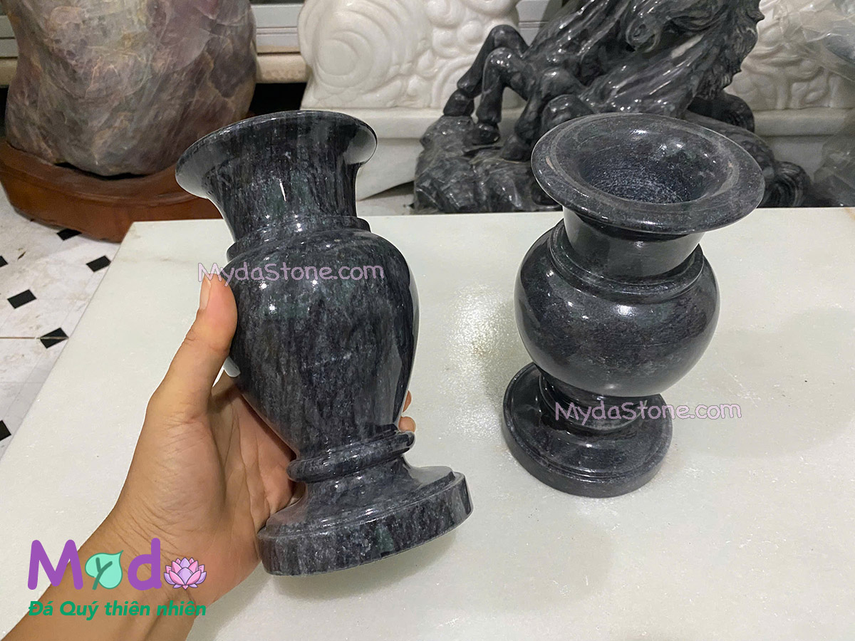 Bình Hoa đá Cẩm Thạch Đen