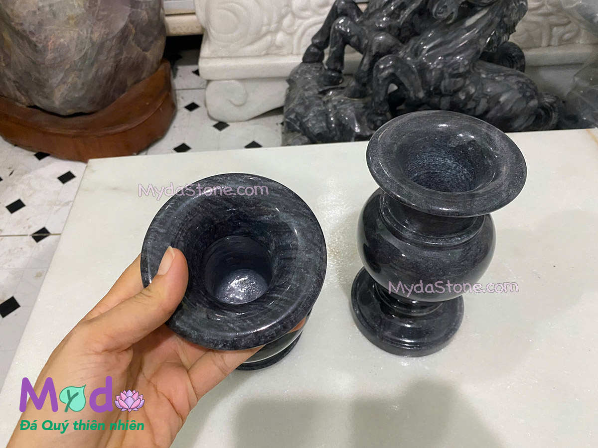 Bình Hoa đá Cẩm Thạch Đen