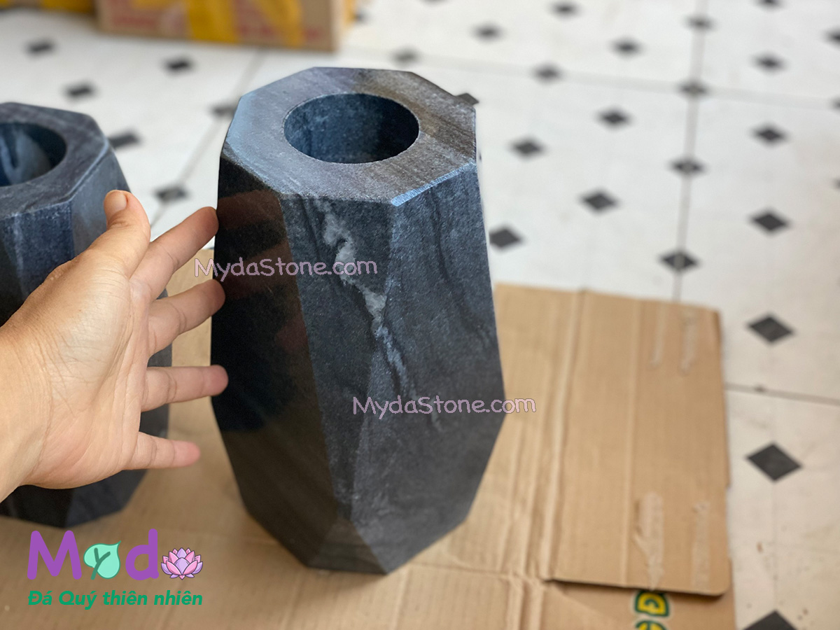 Bình Hoa đá Cẩm Thạch Đen