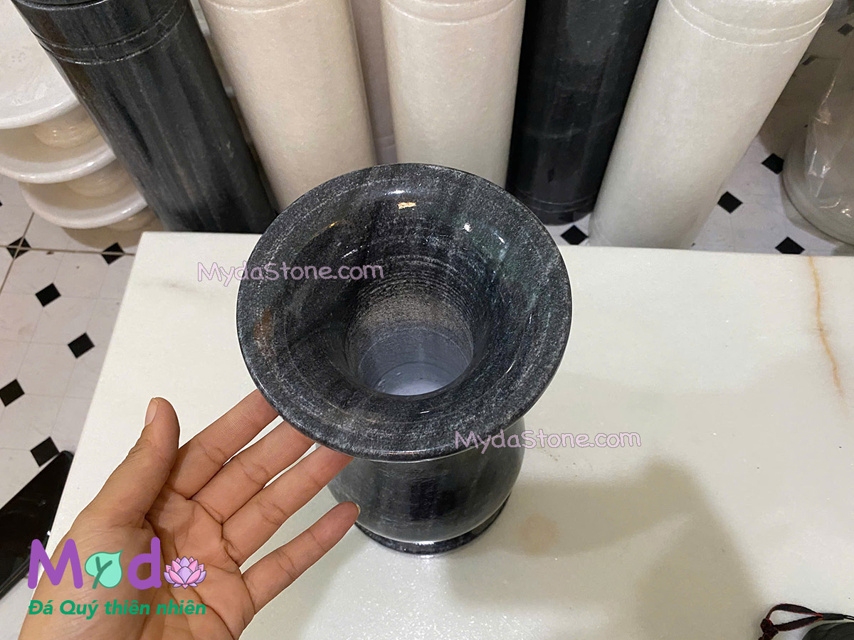 Bình Hoa đá Cẩm Thạch Đen