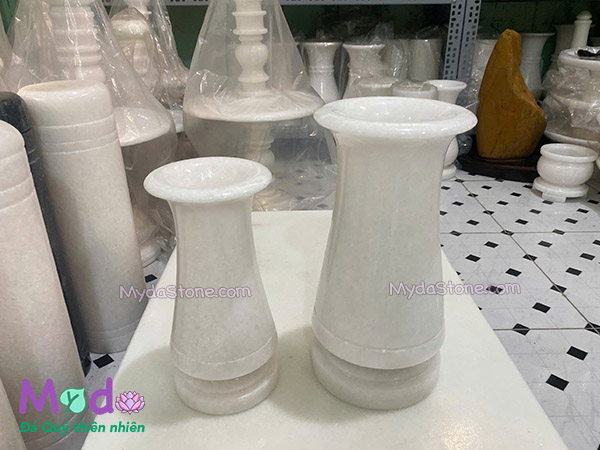 Bình Hoa đá Cẩm Thạch Trắng