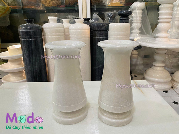 Bình Hoa đá Cẩm Thạch Trắng