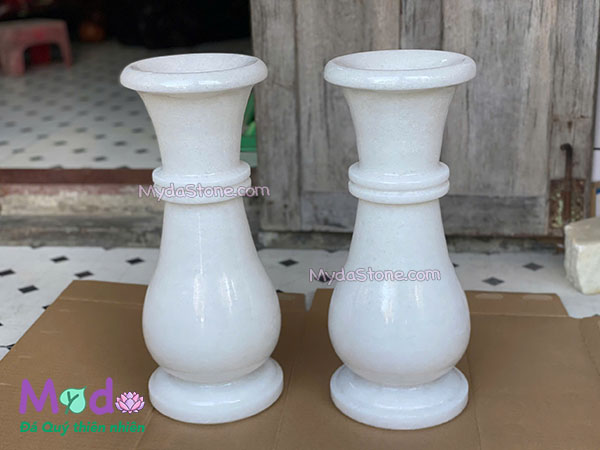 Bình Hoa đá Cẩm Thạch Trắng