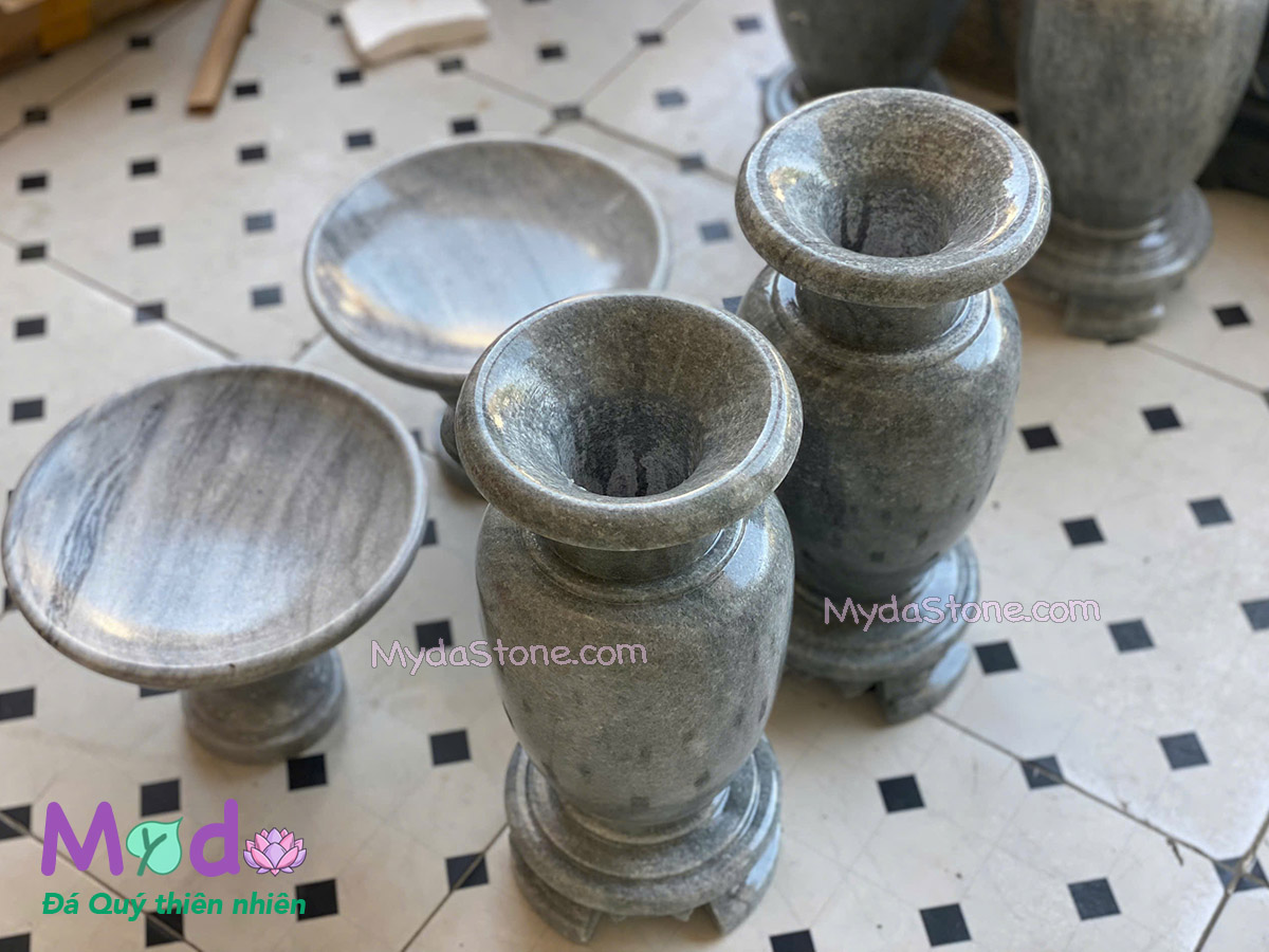 Bình Hoa đá Cẩm Thạch Xám