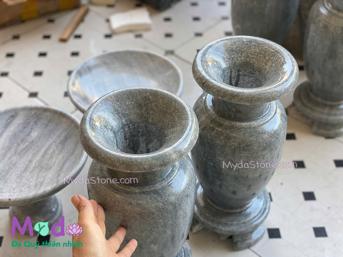 Bình Hoa đá Cẩm Thạch Xám
