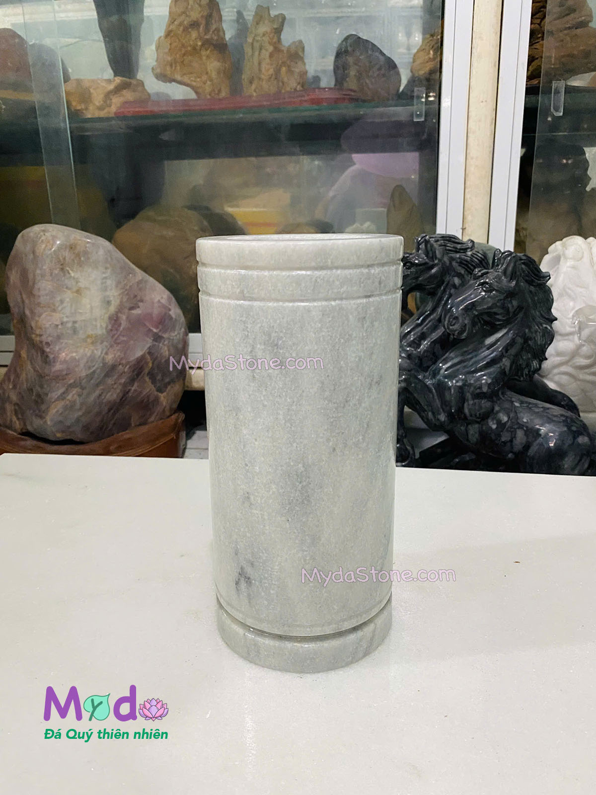Bình Hoa đá Cẩm Thạch Xám