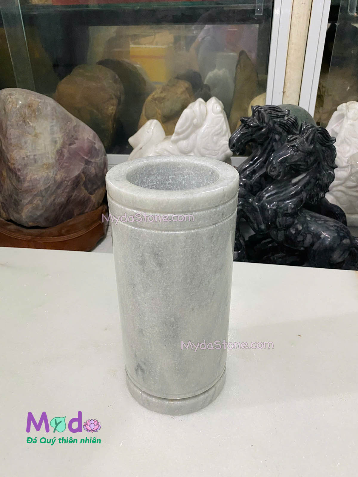 Bình Hoa đá Cẩm Thạch Xám