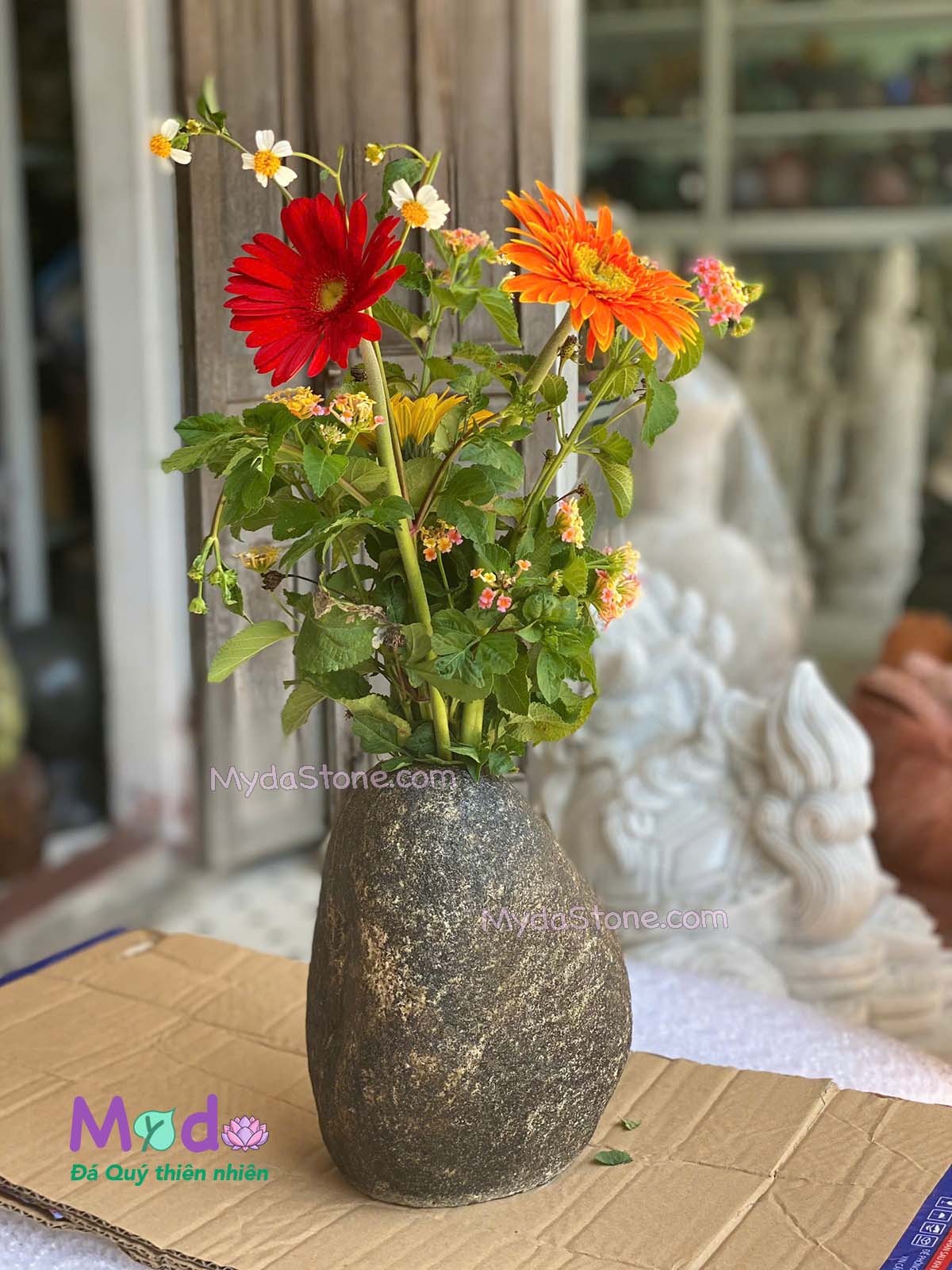 Bình Hoa đá Cuội Tự Nhiên