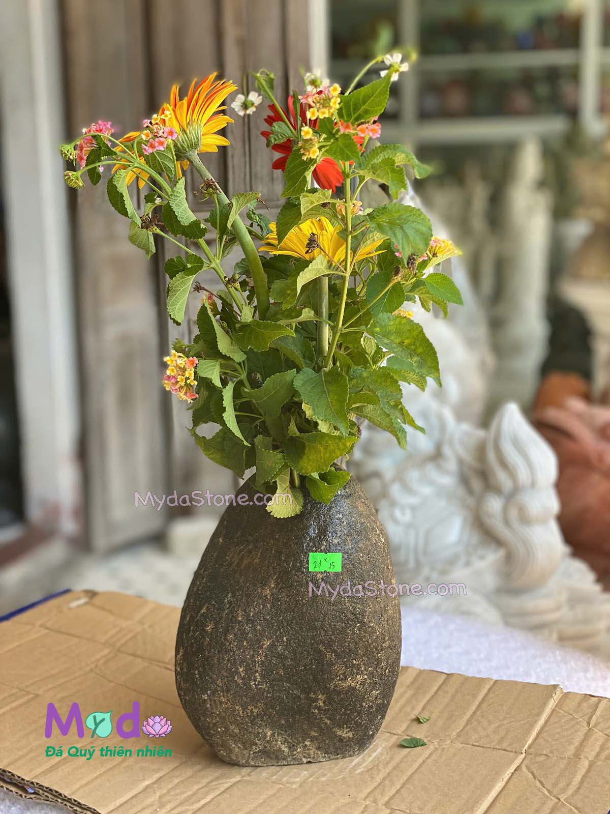Bình Hoa đá Cuội Tự Nhiên