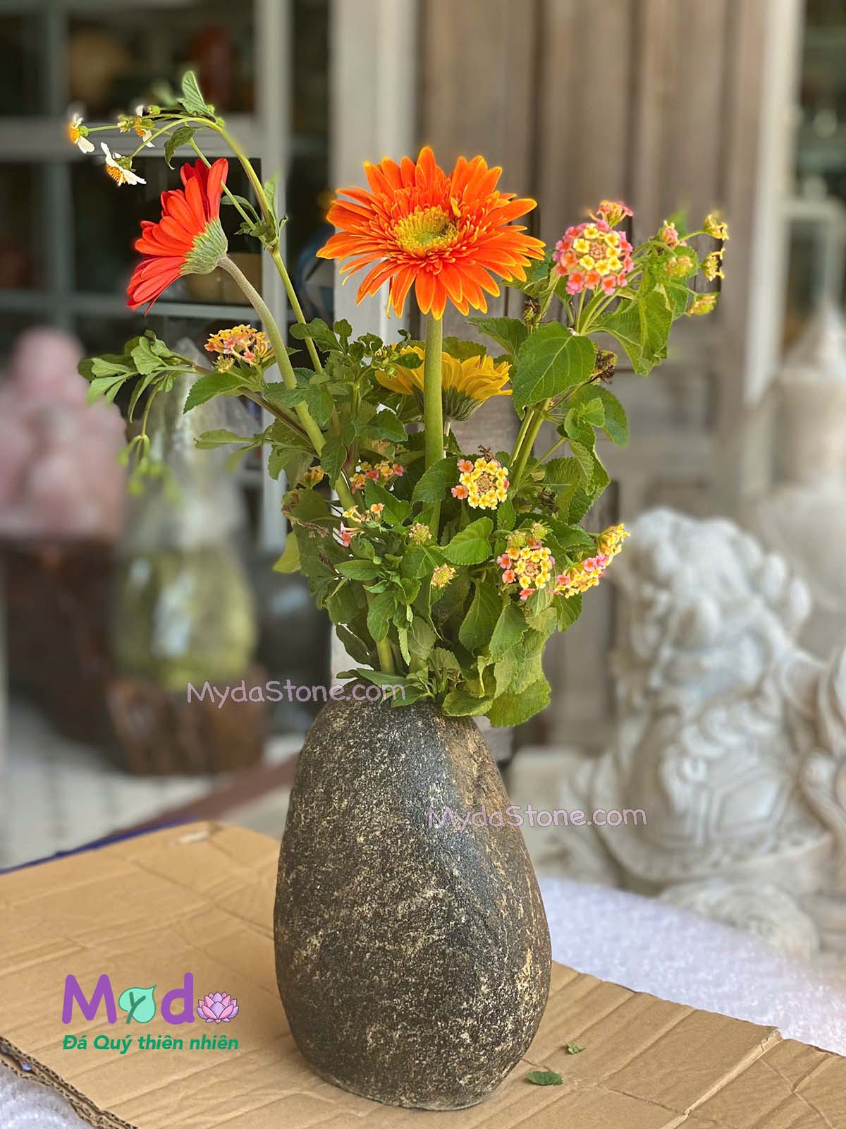 Bình Hoa đá Cuội Tự Nhiên