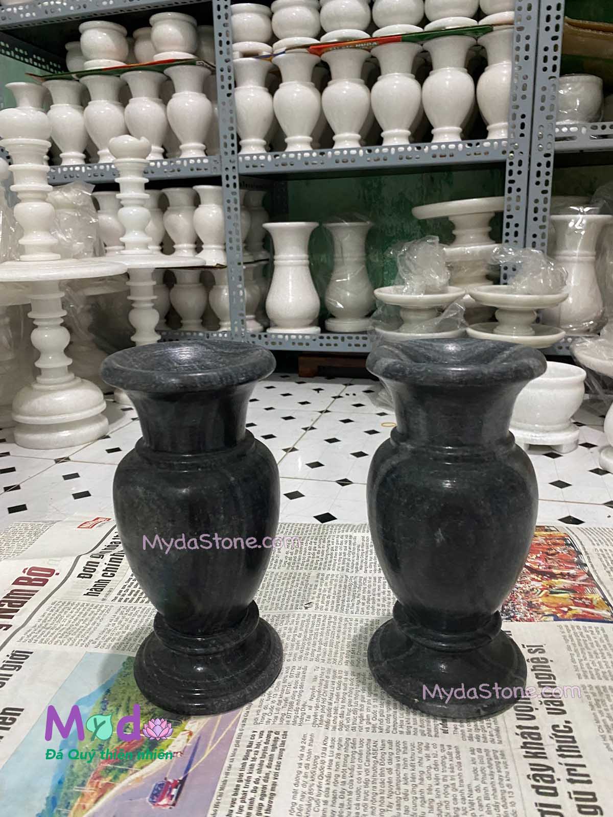 Bình Hoa đá Cẩm Thạch Đen