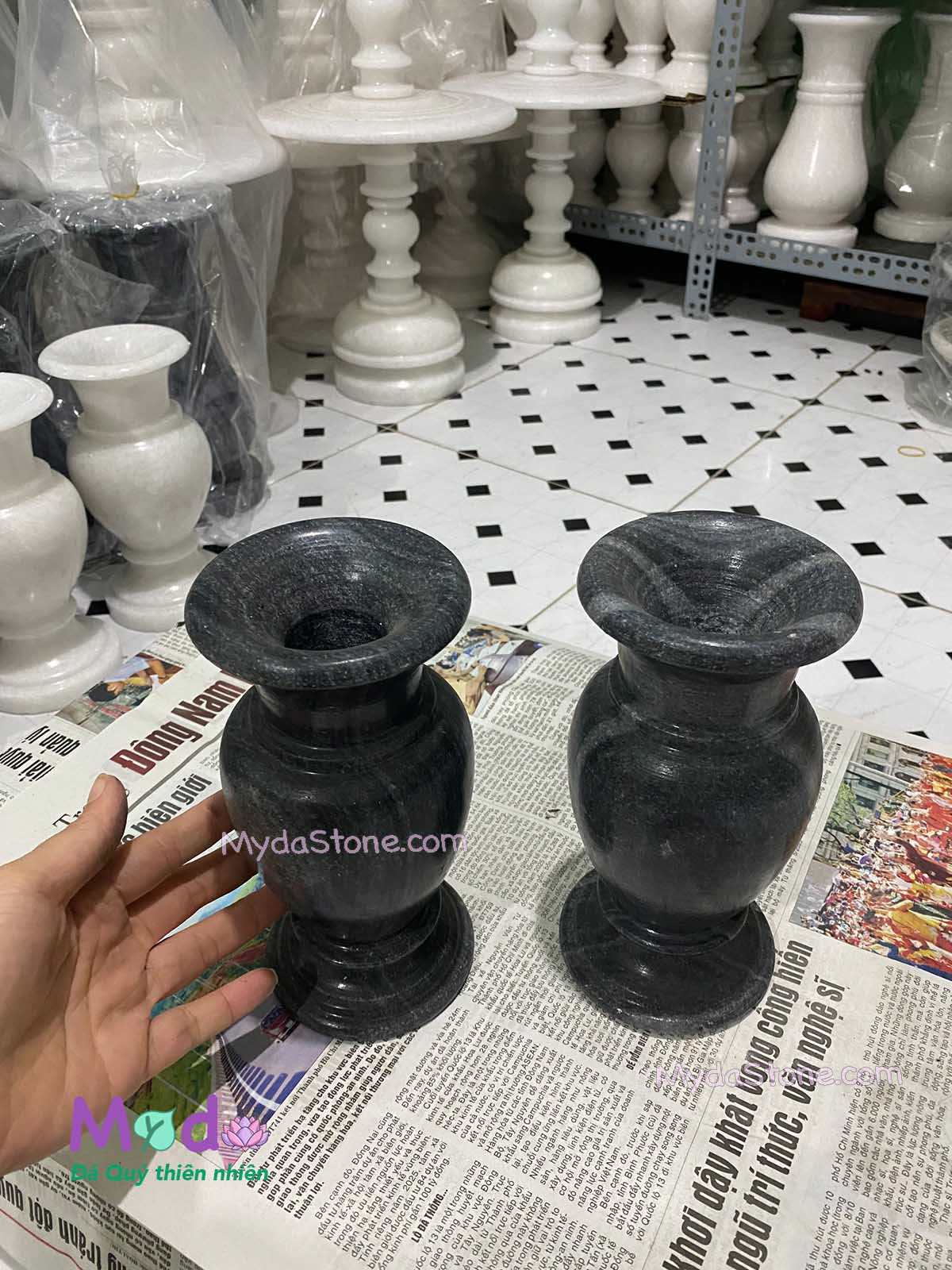 Bình Hoa đá Cẩm Thạch Đen