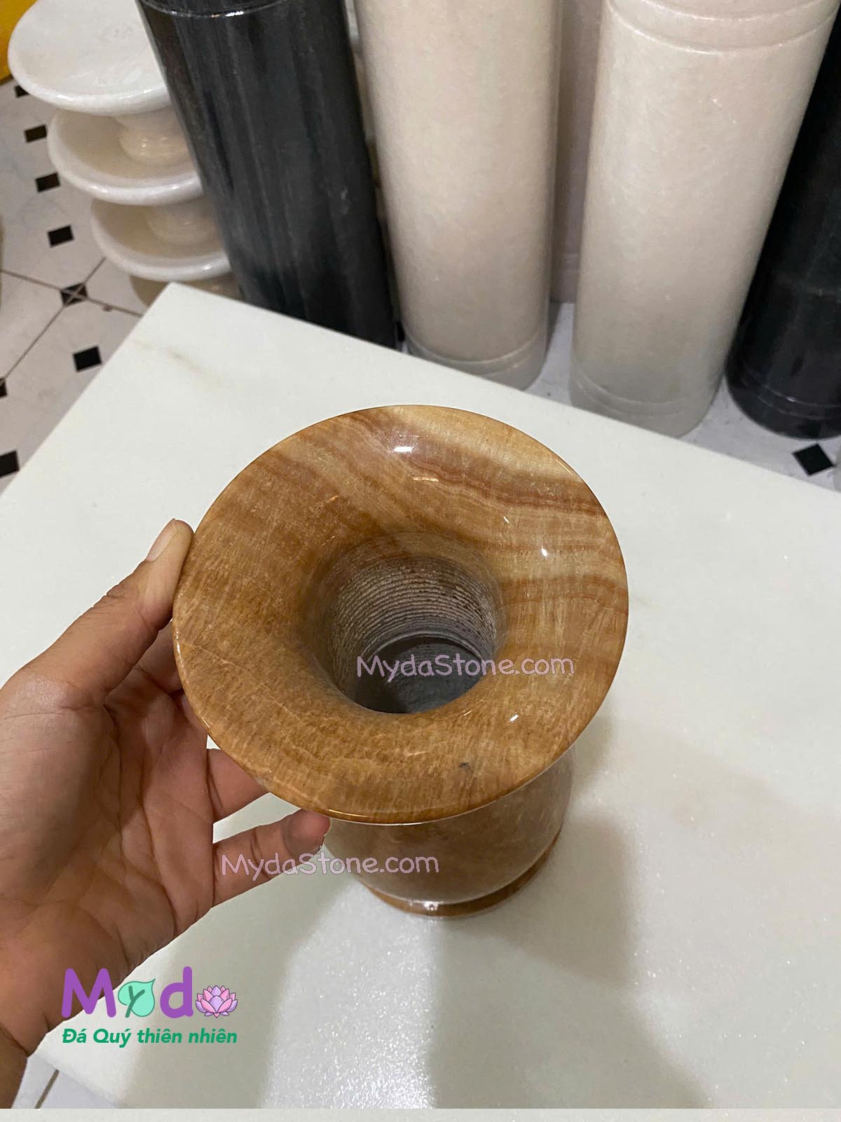 Bình Hoa đá Vân Gỗ Tự Nhiên