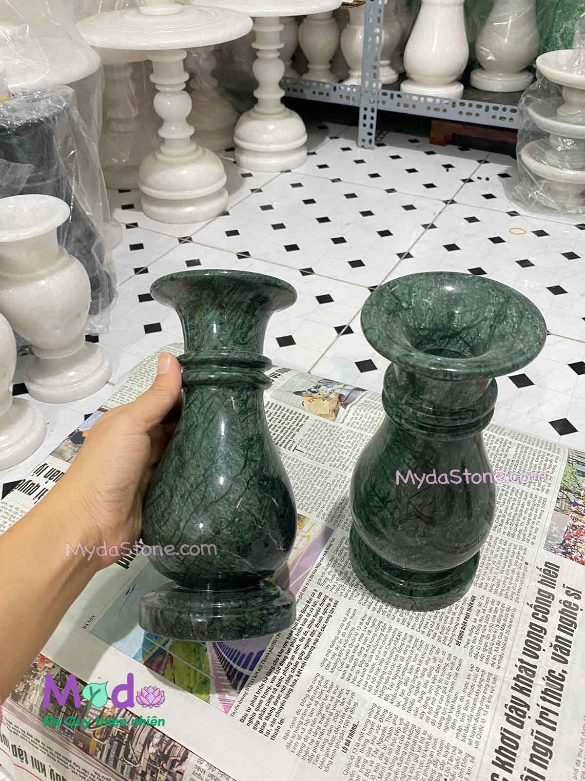 Bình Hoa đá Xanh Ấn Độ