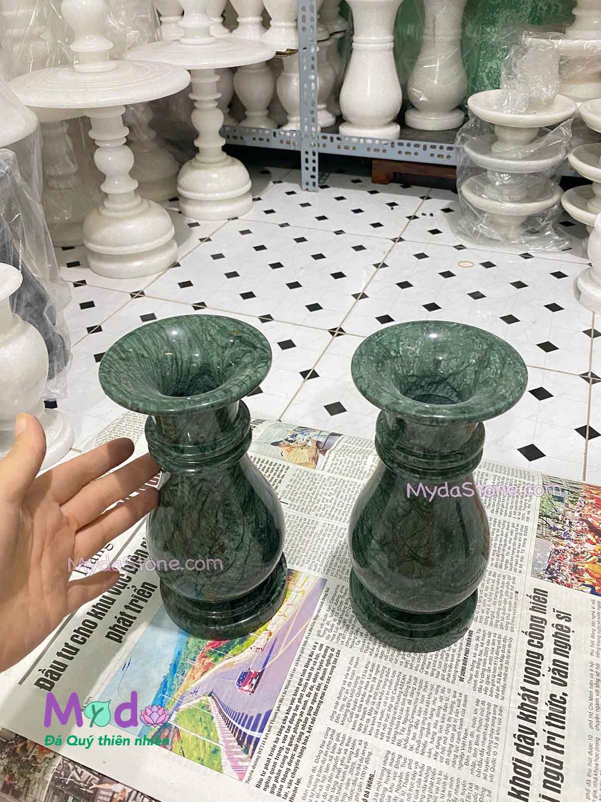 Bình Hoa đá Xanh Ấn Độ