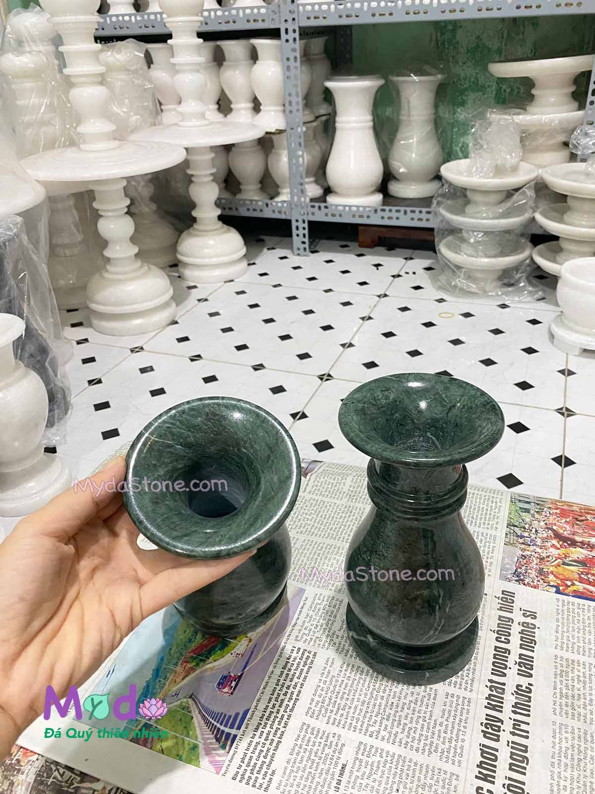Bình Hoa đá Xanh Ấn Độ