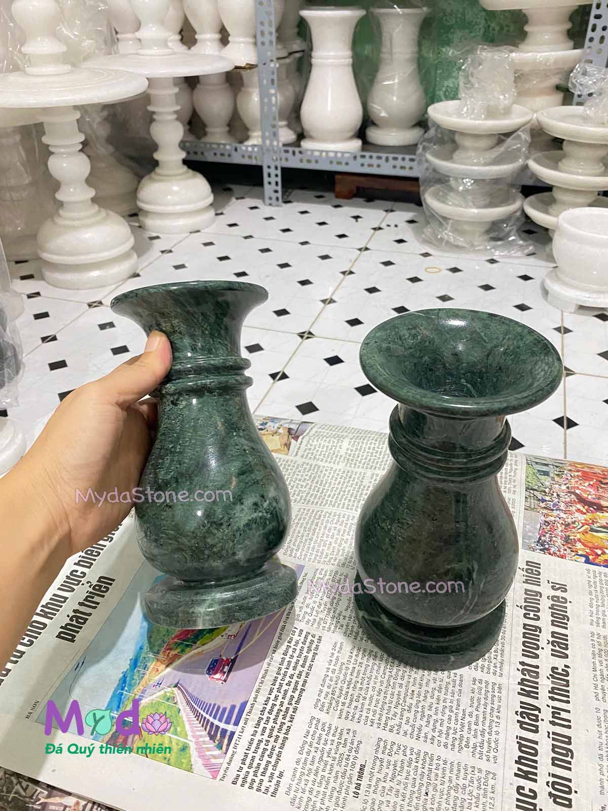 Bình Hoa đá Xanh Ấn Độ