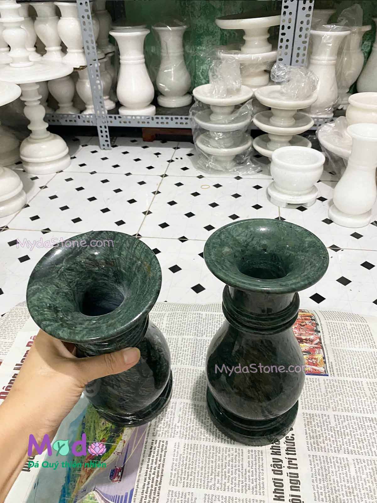 Bình Hoa đá Xanh Ấn Độ