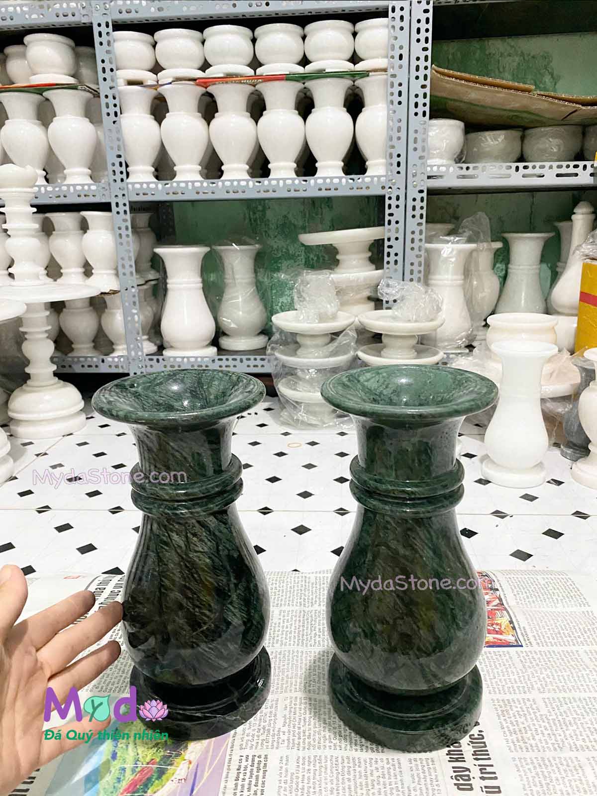 Bình Hoa đá Xanh Ấn Độ