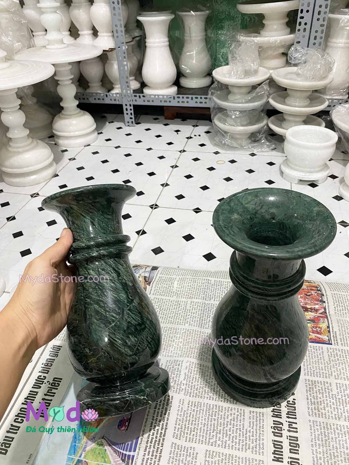 Bình Hoa đá Xanh Ấn Độ