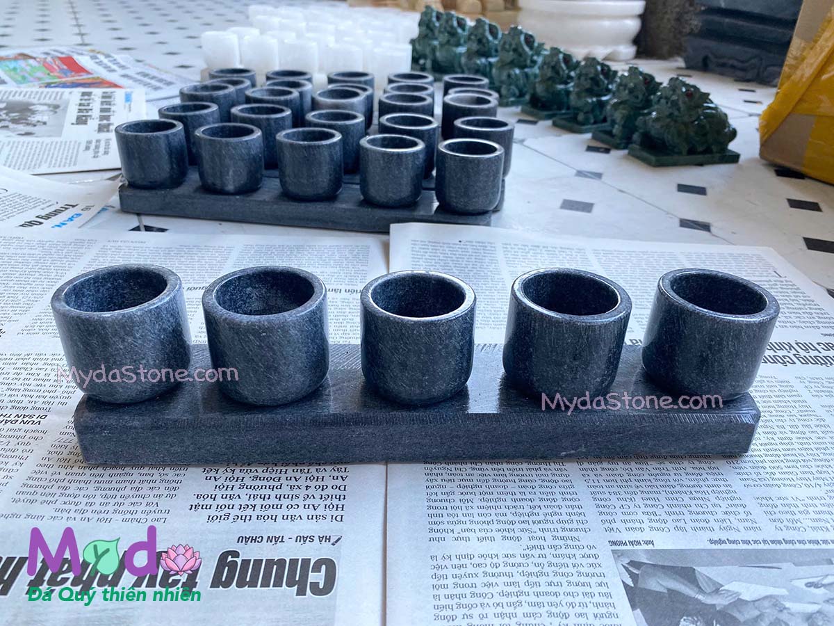 Bộ 5 Ly Nước đá Cẩm Thạch Đen