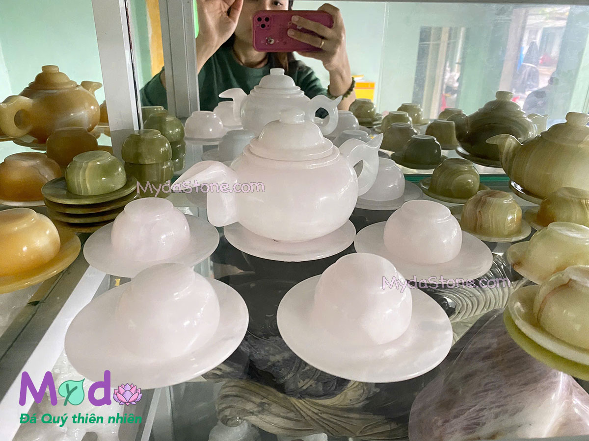 Bộ Ấm Trà đá Ngọc Hồng Tự Nhiên