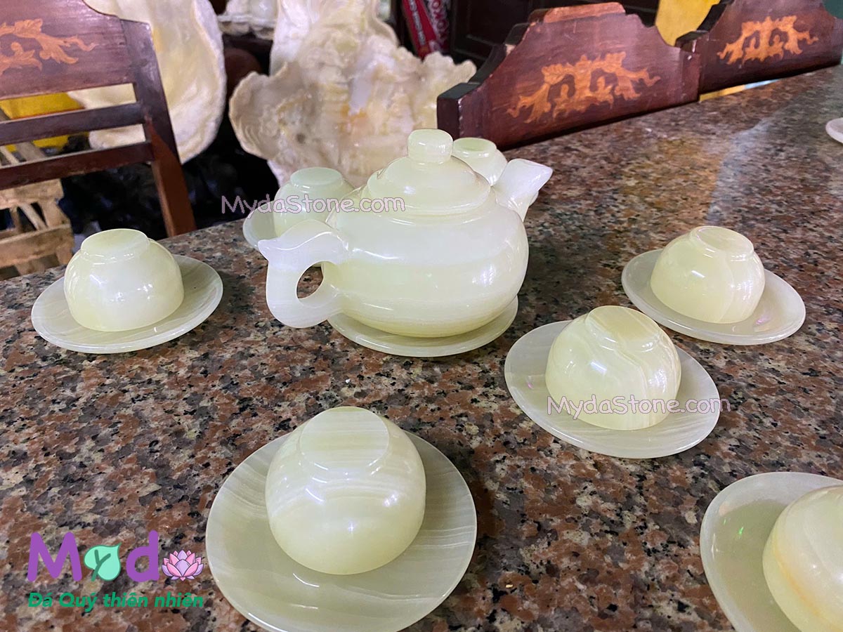 Bộ Ấm Trà đá Ngọc Xanh Pakistan