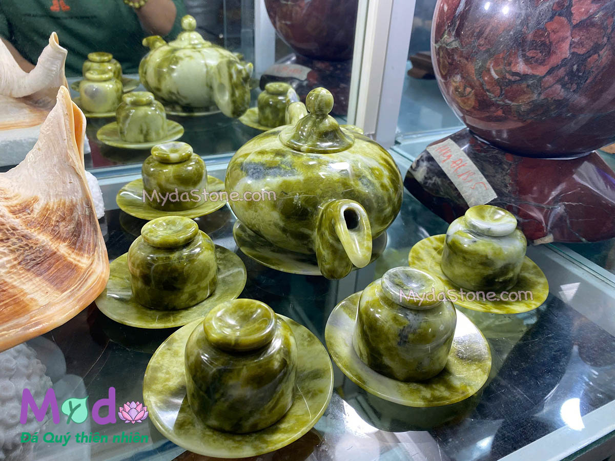 Bộ Ấm Trà đá Ngọc Xanh Yên Bái