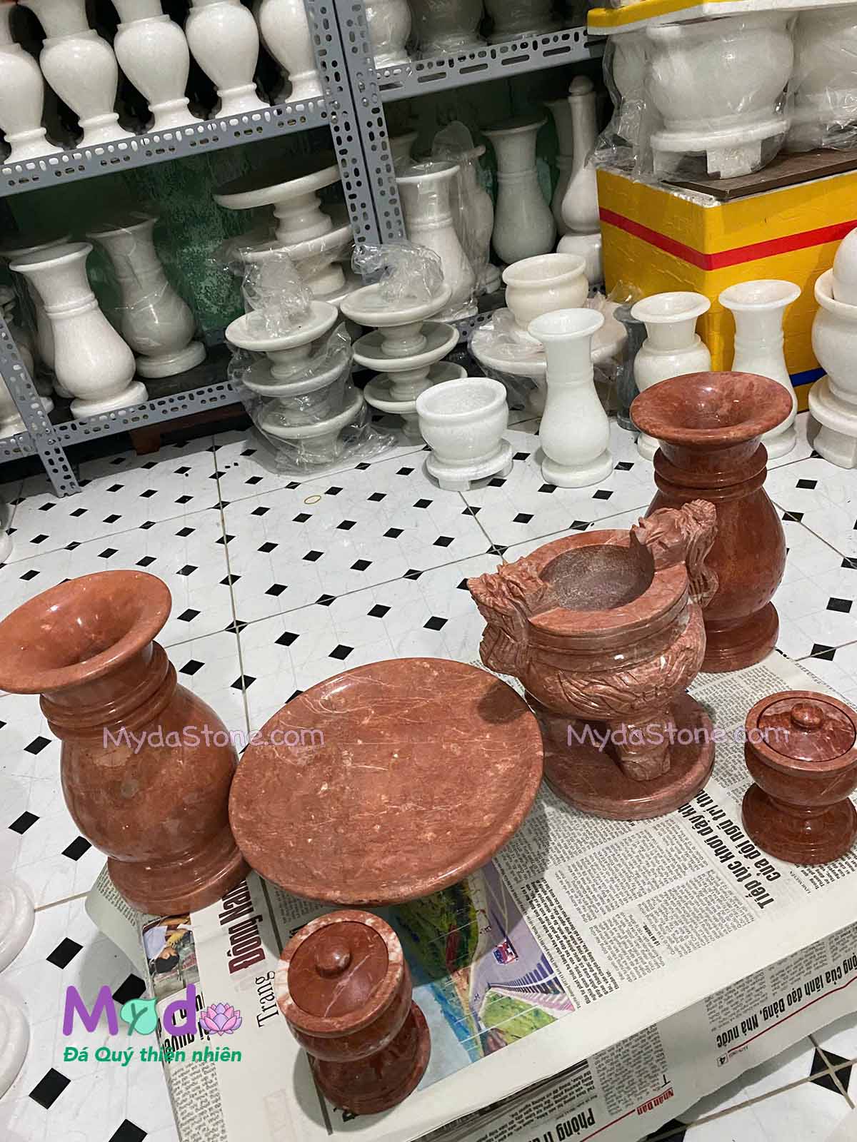 Bộ Đá Thờ Cúng đá Đỏ Thanh Hoá