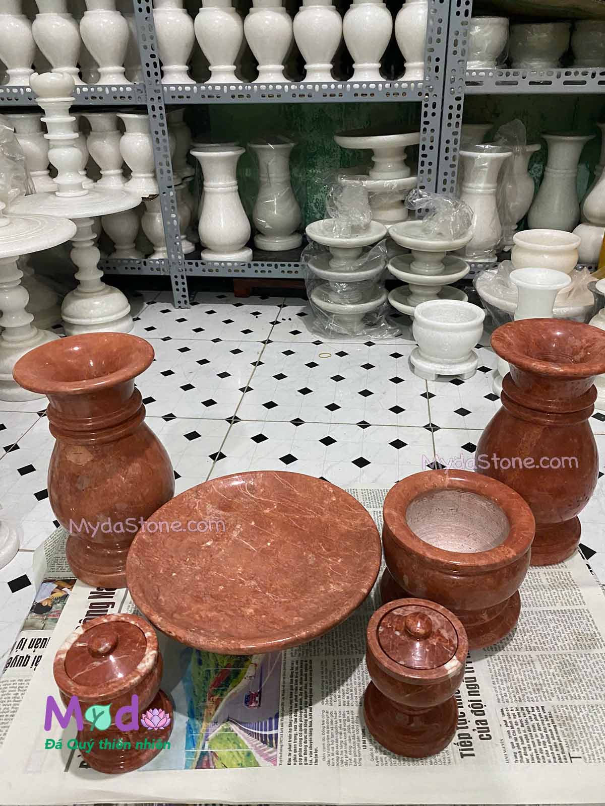 Bộ Đá Thờ Cúng đá Đỏ Thanh Hoá