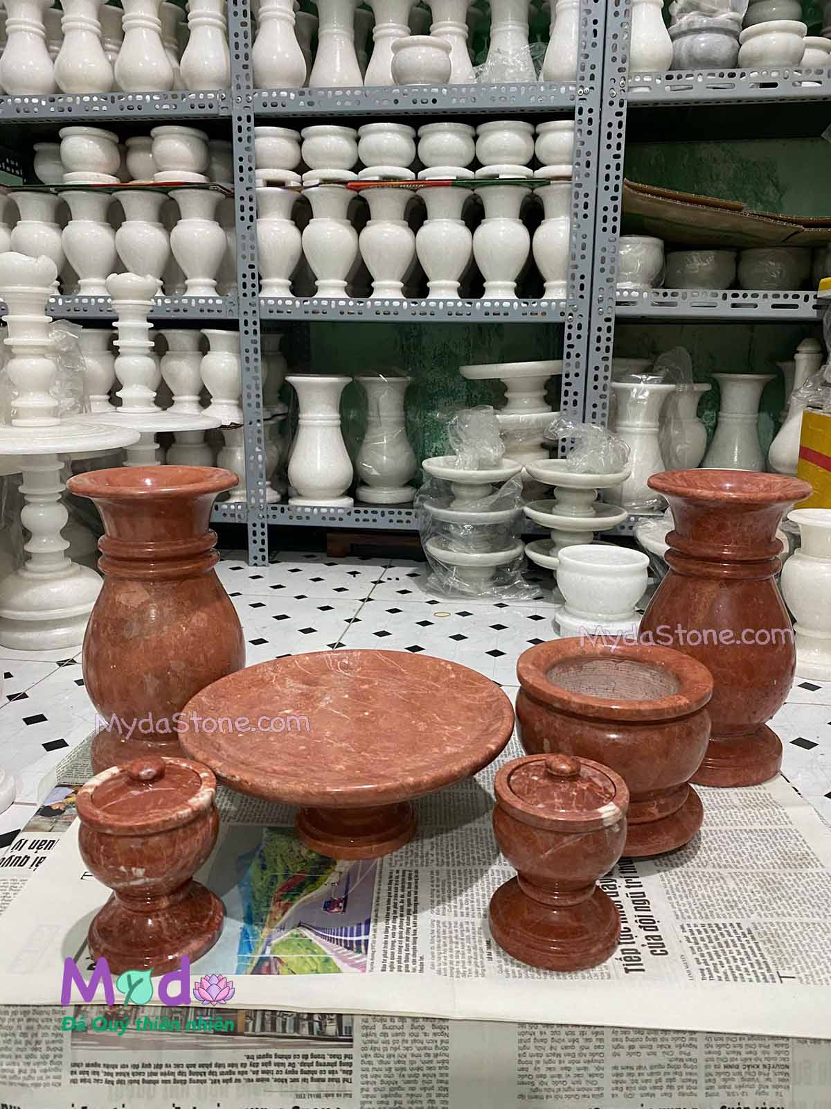 Bộ Đá Thờ Cúng đá Đỏ Thanh Hoá