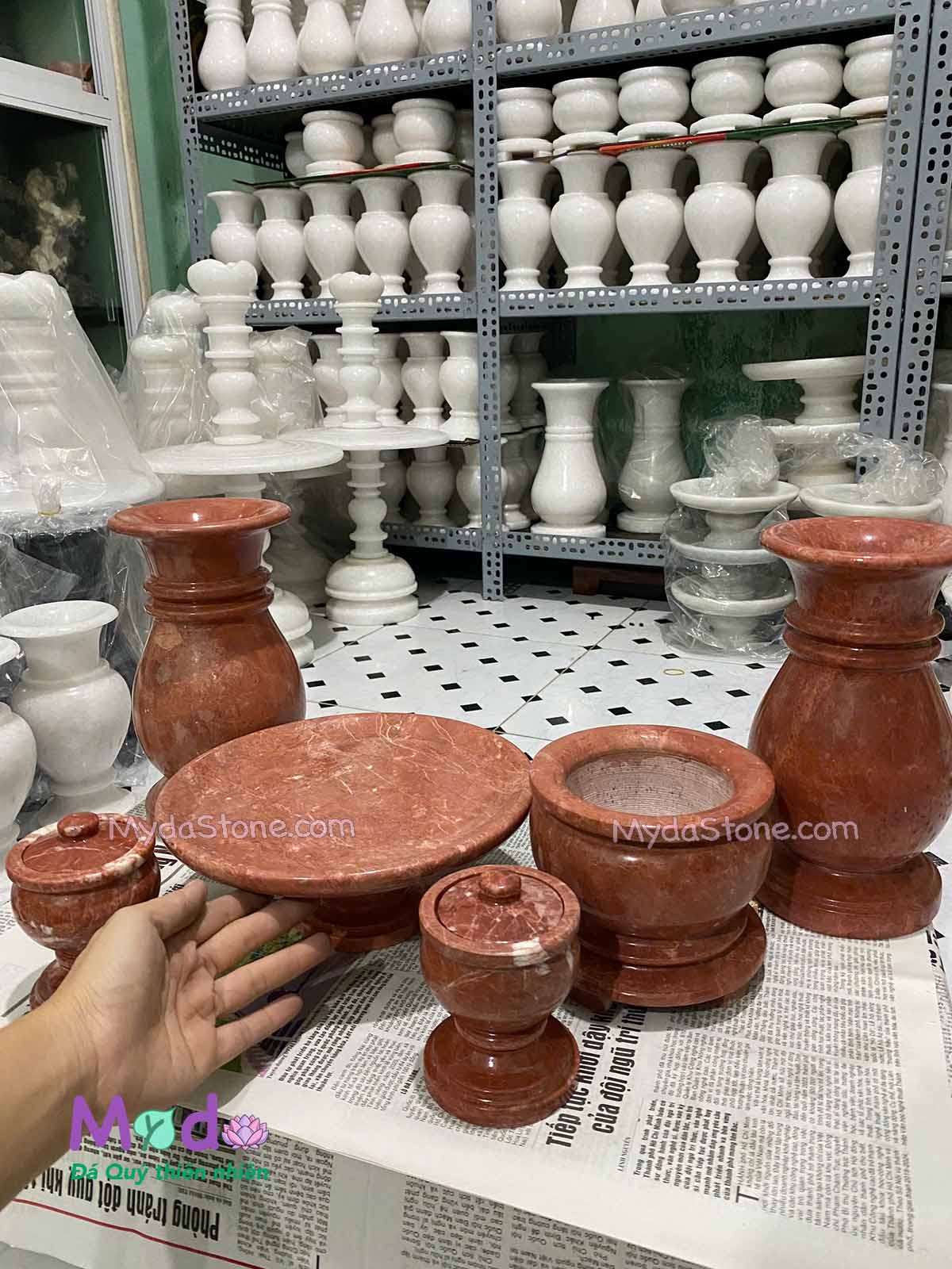 Bộ Đá Thờ Cúng đá Đỏ Thanh Hoá