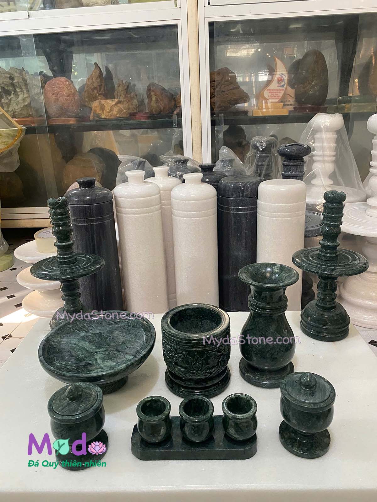 Bộ Đồ Thờ đá Xanh Ấn Độ