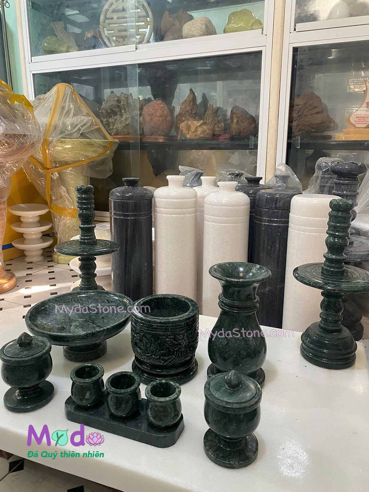 Bộ Đồ Thờ đá Xanh Ấn Độ