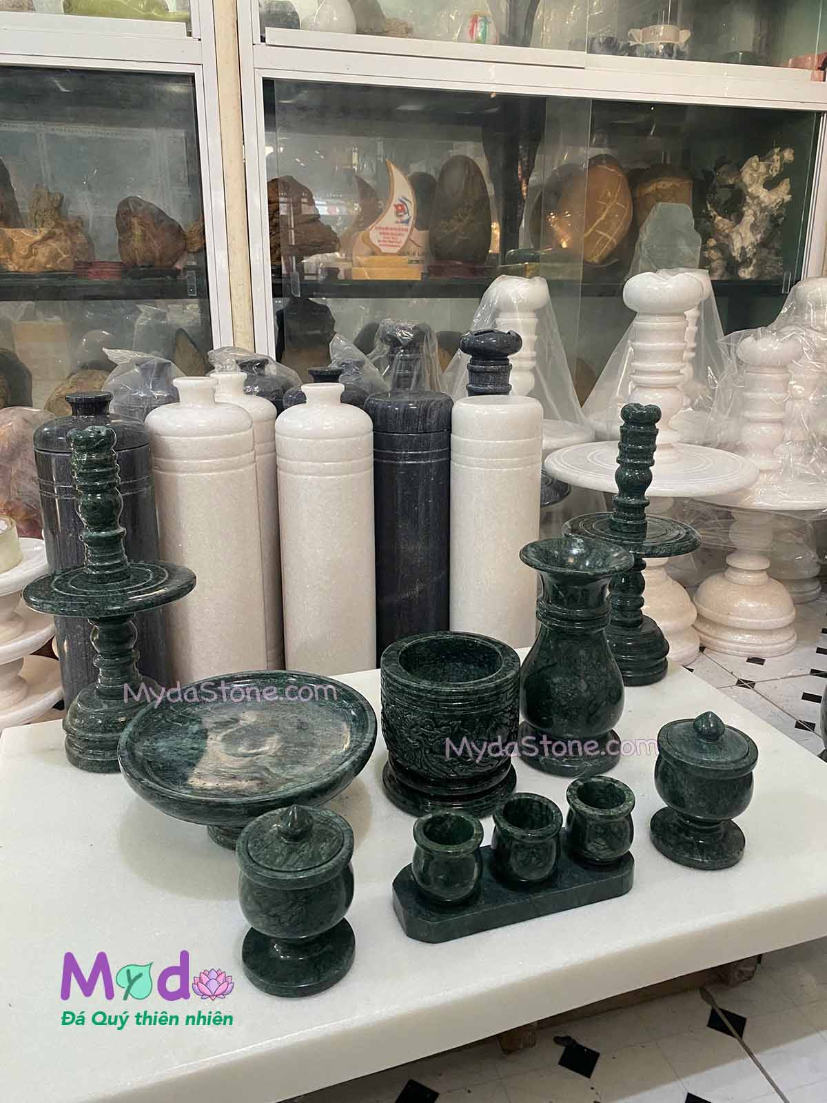 Bộ Đồ Thờ đá Xanh Ấn Độ