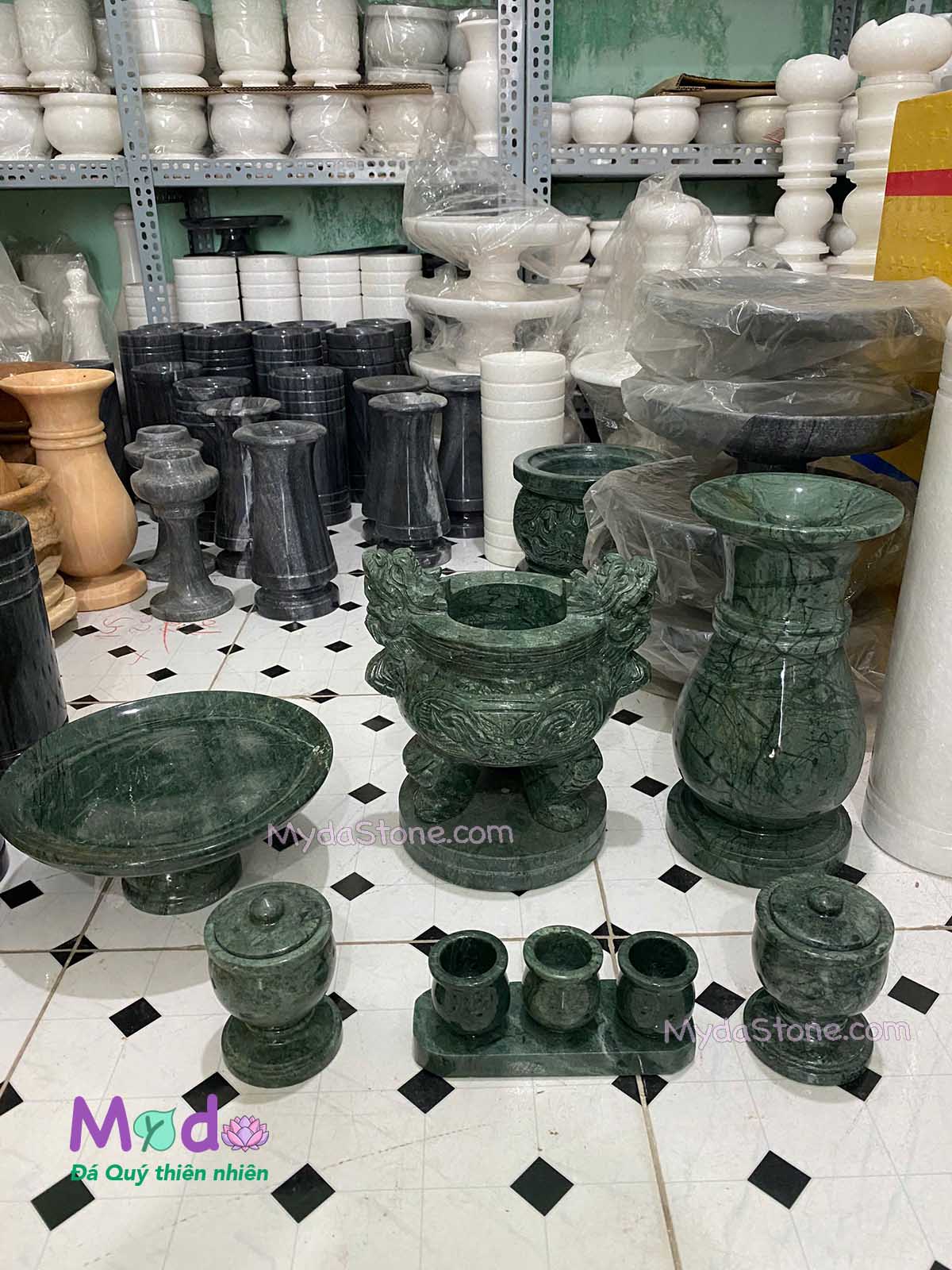 Bộ đồ thờ đá Xanh Ấn Độ